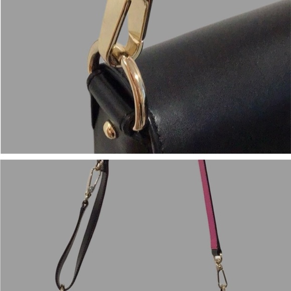 Kate Spade Doreen Bond Street Leather Crossbody/Shoulder Bag, Black/Pink - Picture 6 of 9